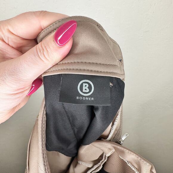 NWOT Bogner Gele Tan Khaki Mid Rise Embroidered Slim Straight Leg Golf Pants 4 - Picture 8 of 16